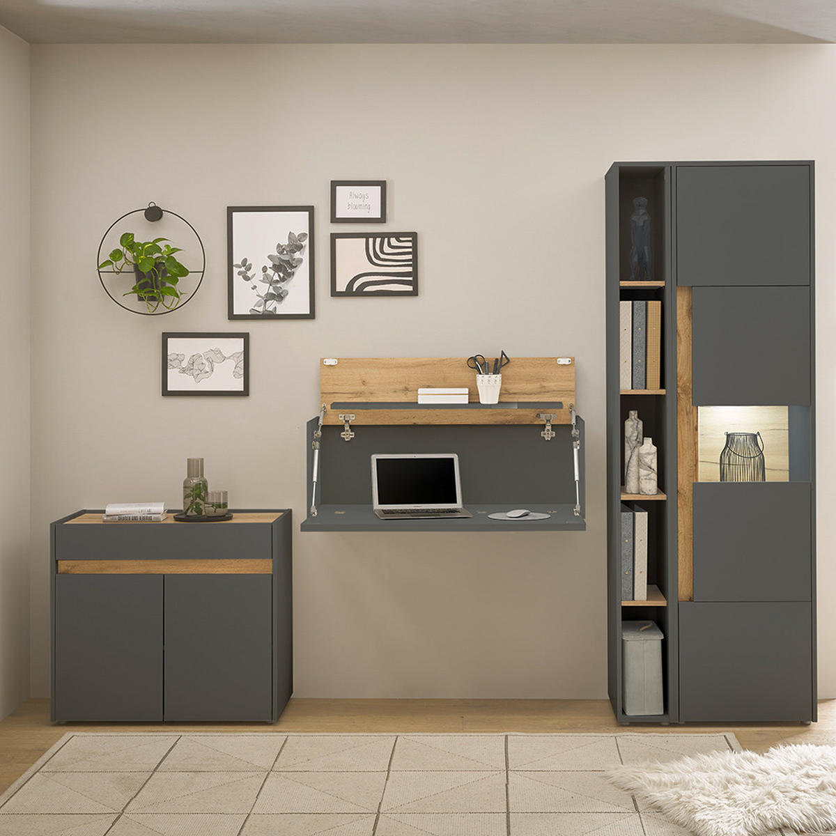 REGAL Crisp-61 - Anthrazit, Holzwerkstoff (20/200/40cm) - Lomado