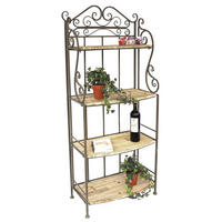 REGAL 150 cm aus Metall mit Holzablagen 12060 - Grün, Metall (60/150/33cm) - DanDiBo