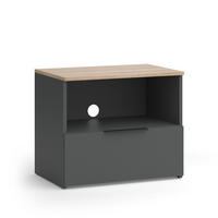 LOWBOARD Wido Anthrazit/Sonoma 60 x 50 cm mit Schublade - Anthrazit, Holzwerkstoff (60/50/40cm) - Vicco
