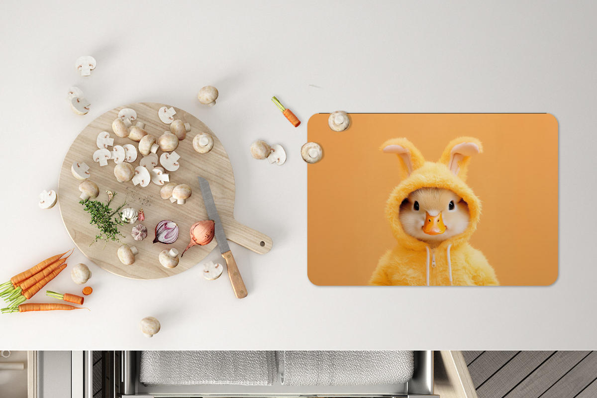 PLATZSETS 6er-Set Osterhase - Kostüm - Ente Unterlage 45x30 cm - Gelb, Kunststoff (0.3/45/30cm) - MuchoWow