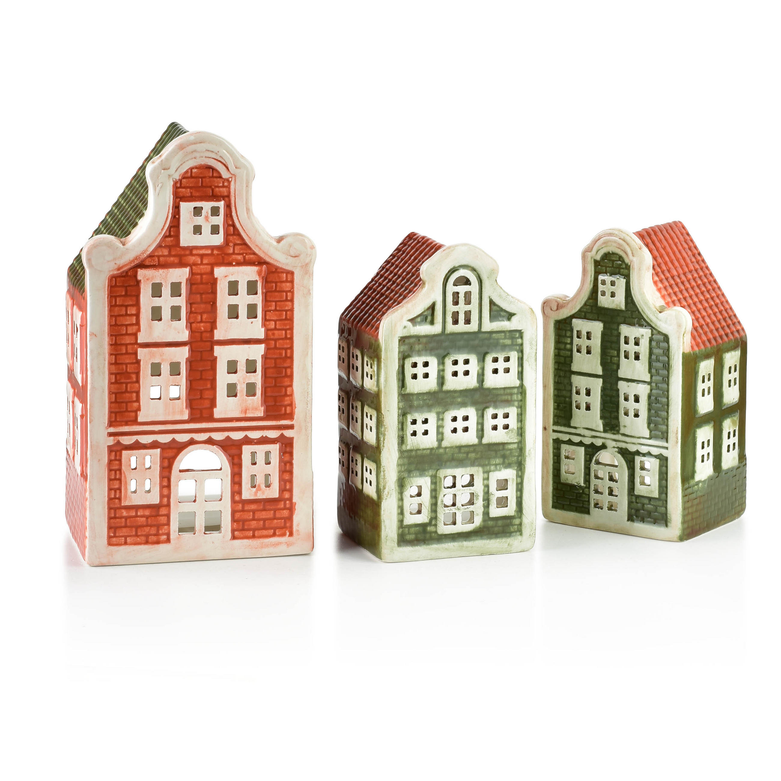 TEELICHTHALTER Hytte Orange 8,5x7,5x16,3 cm Keramik - Orange, Keramik (8.5/16.3cm) - Mondex