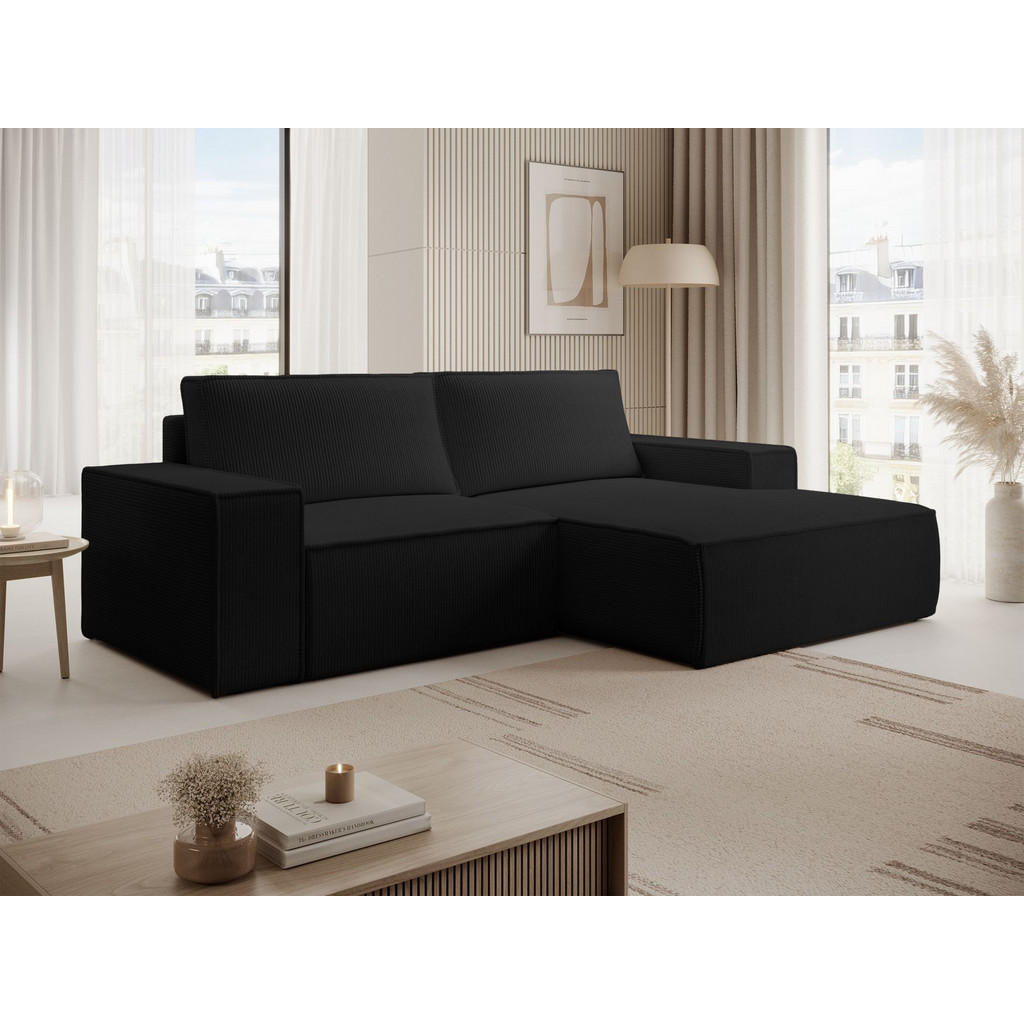Thumbnail - Selsey Ecksofa, Schwarz, Textil, 3-Sitzer, Ottomane rechts, L-Form,L-Form, 240x167 cm, Wohnzimmer, Sofas & Couches, Wohn...