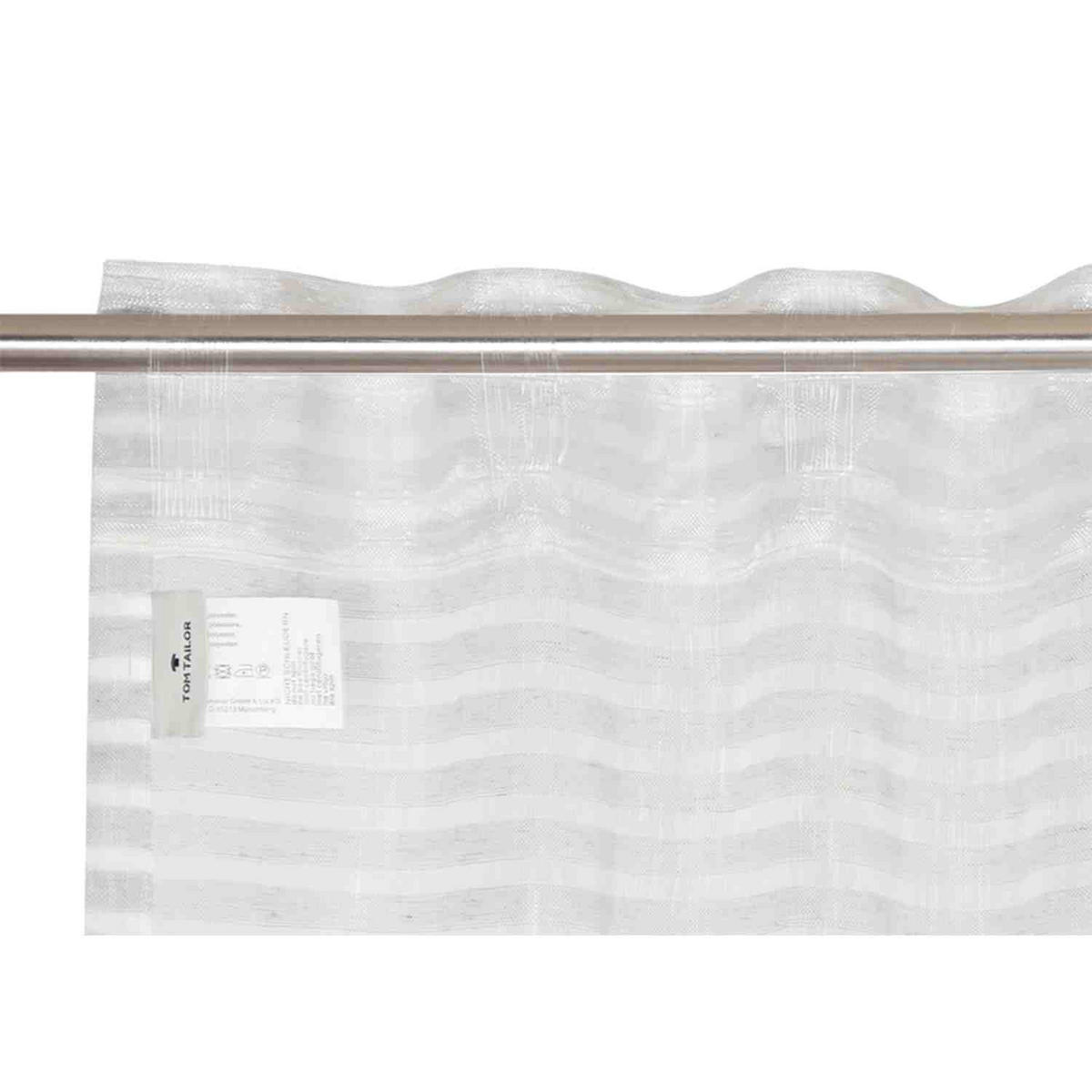SCHLAUFENSCHAL MIT ZEITLOSEN STREIFEN NATURAL STRIPE transparent - Hellgrau, Textil (130/0.5/250cm) - Tom Tailor