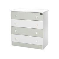 KOMMODE Dresser grün 81 x 50 cm, 4 große Schubladen, Melamin-Spanplatte, Kinderzimmer - Grün, Holzwerkstoff (50/86/81cm) - Lorelli