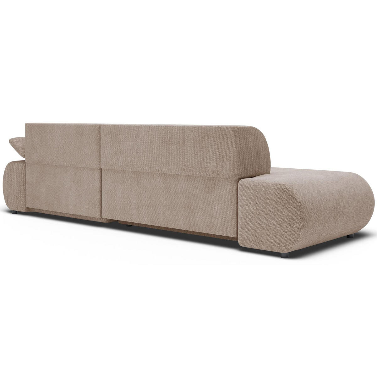 ECKSOFA Armone Beige Chenille - Beige/Schwarz, Kunststoff/Textil (173.5/286cm) - Selsey