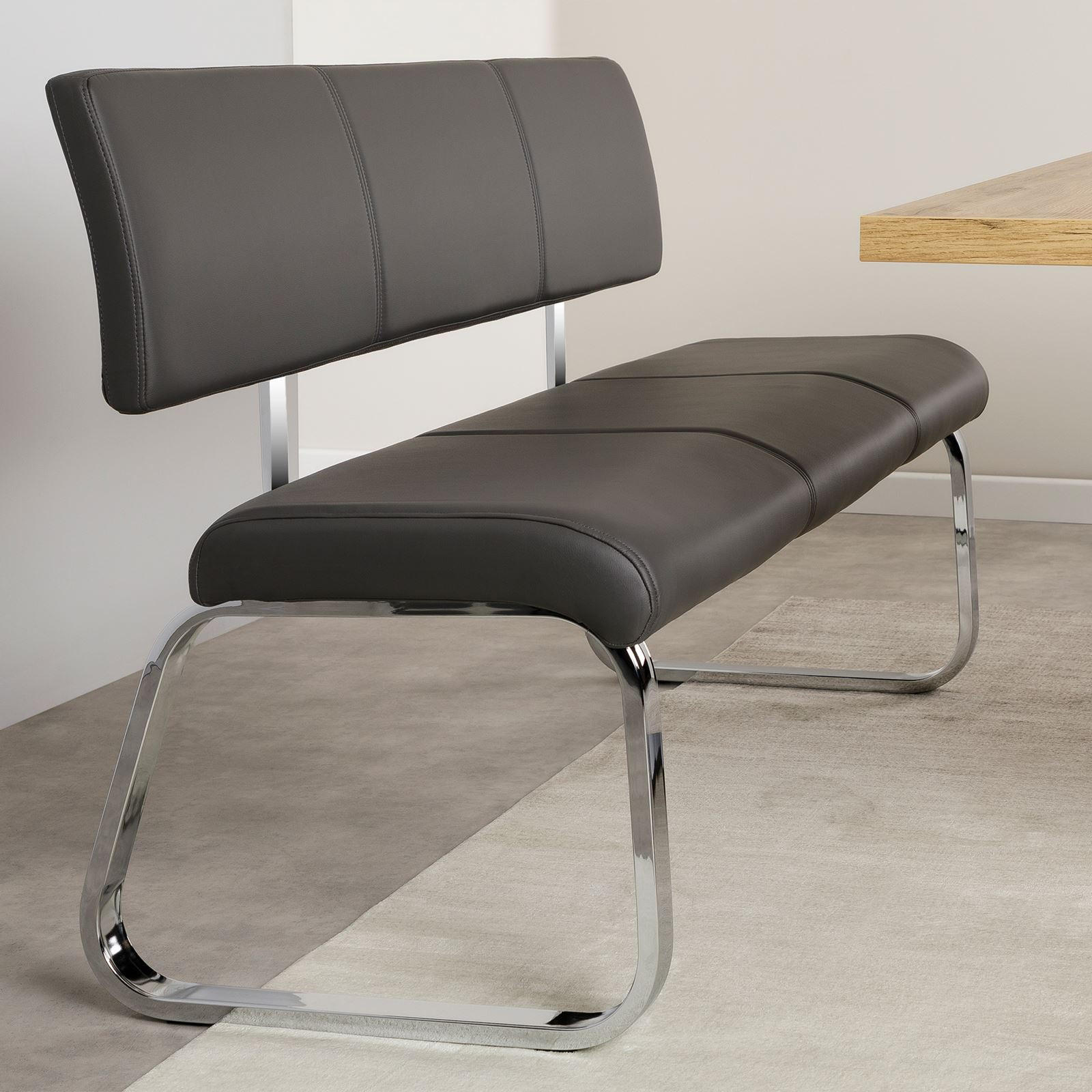 ESSZIMMERBANK VILAS - Grau, Textil/Metall (135/87/56cm) - IDIMEX