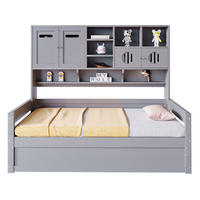 BETT 90/200 cm mit hydraulischem Bettkasten und multifunktionalem Stauraum, Grau - Grau, Holzwerkstoff (90/200cm) - Redom
