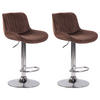 BARHOCKER 2er Set Samt braun - Chromfarben/Braun, Textil/Metall (50/86/50cm) - CLP
