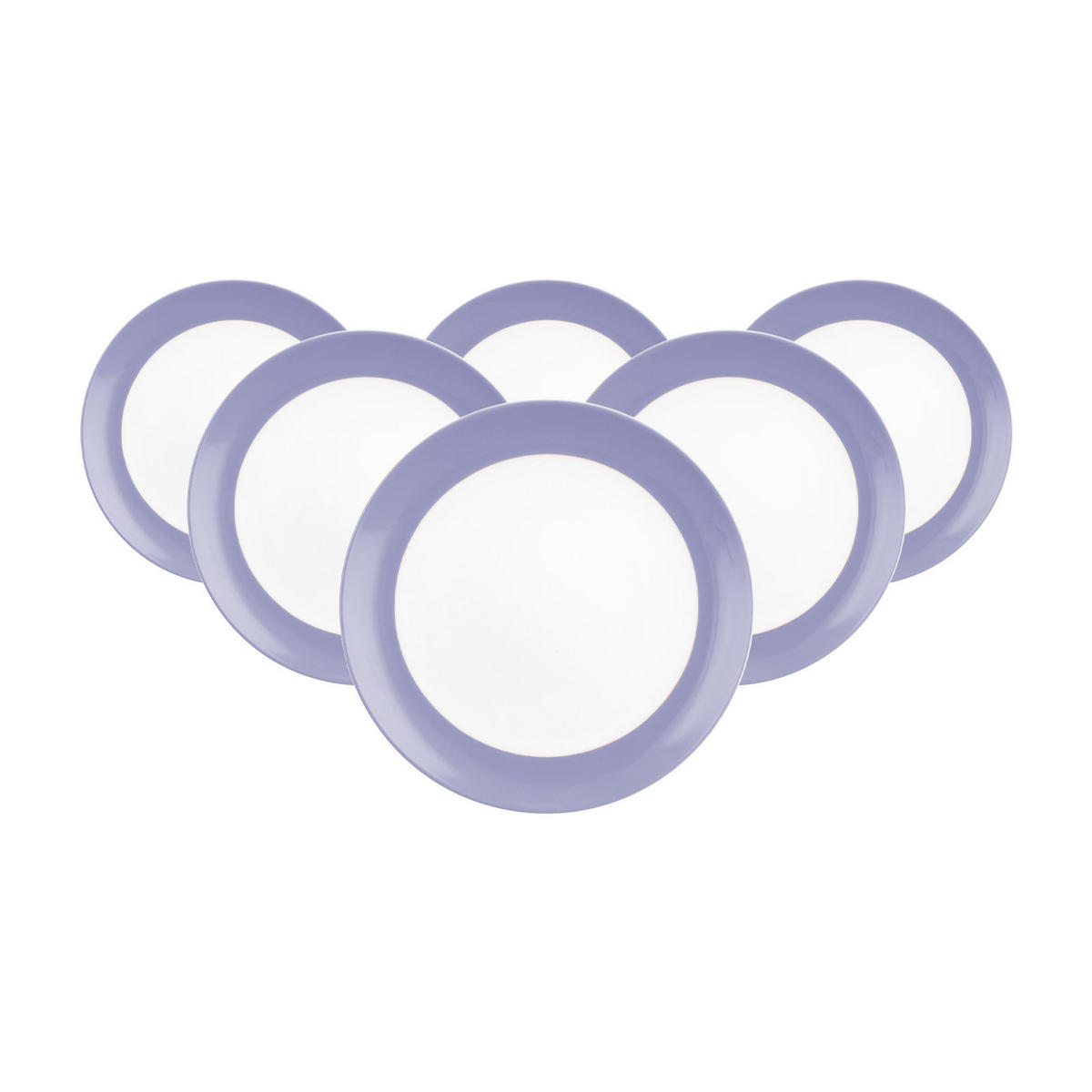 BROTTELLER Liberty Pure Colors Grape Purple ø 17,5 cm 6er Set - Lila, Keramik (17.7cm) - Seltmann Weiden