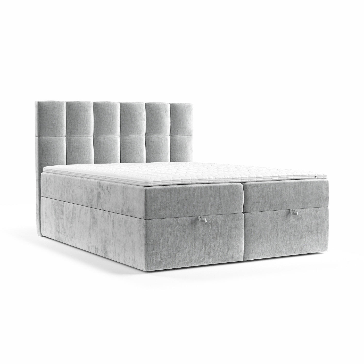 BOXBETT Essence Hellgrau 160/200 cm - Hellgrau/Schwarz, Holz/Holzwerkstoff (160/200cm) - Maison de Reve