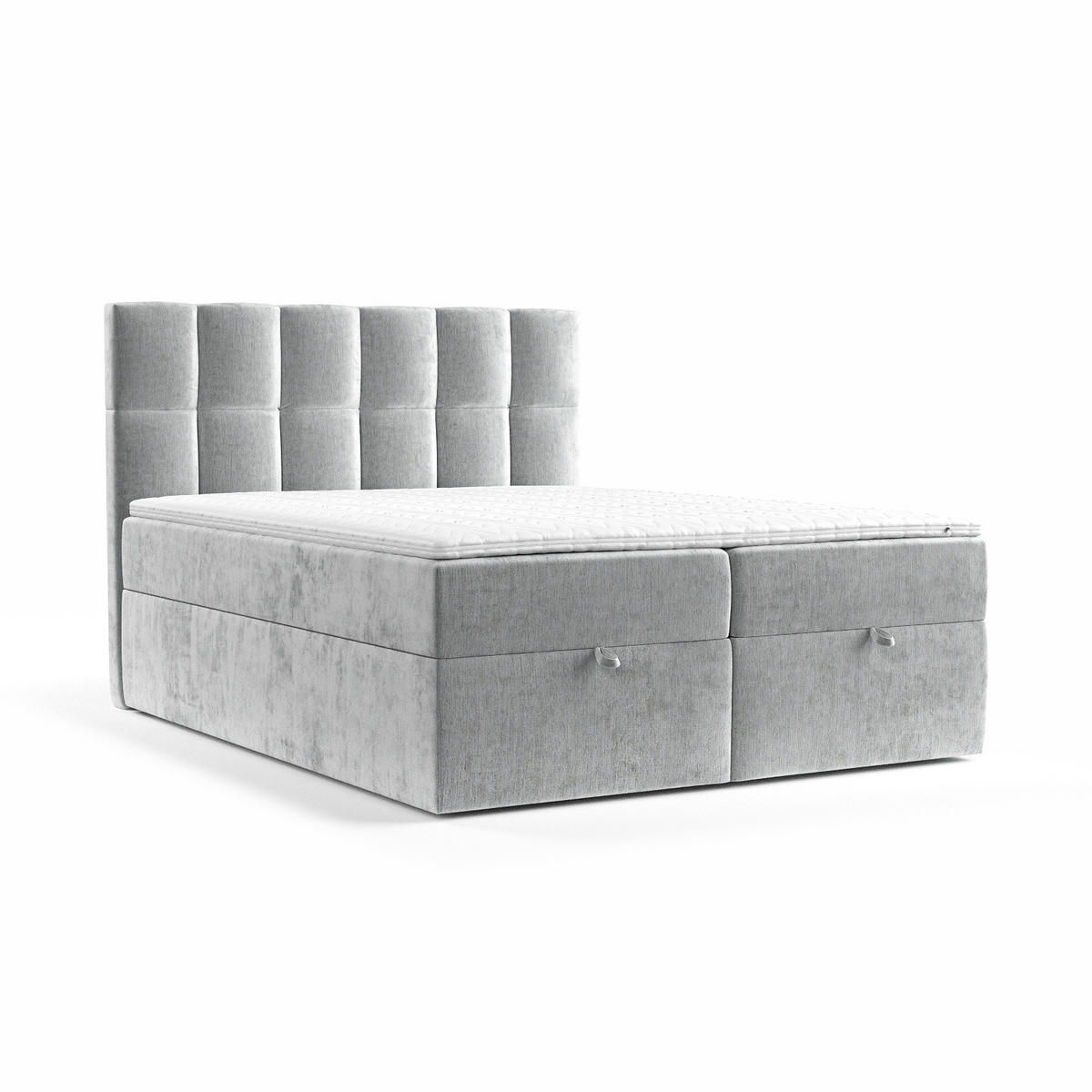 BOXBETT Essence Hellgrau 160/200 cm - Hellgrau/Schwarz, Holz/Holzwerkstoff (160/200cm) - Maison de Reve