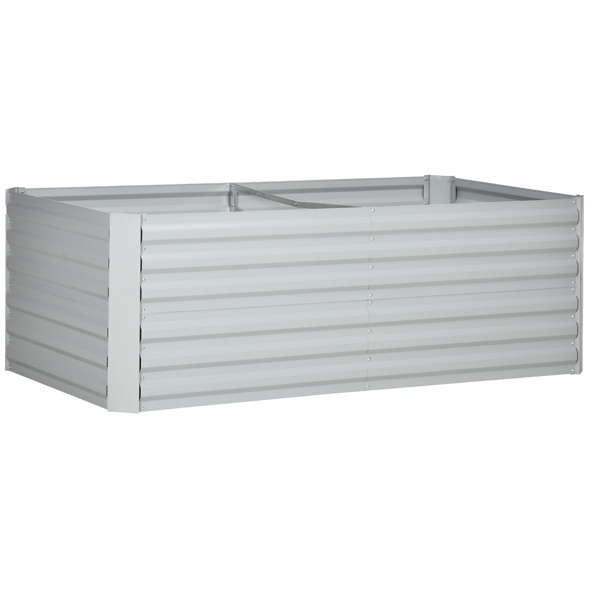HOCHBEET Stahl 180x90x60 cm steckbar - Hellgrau, Metall (180/59/90cm) - LEBENLANG