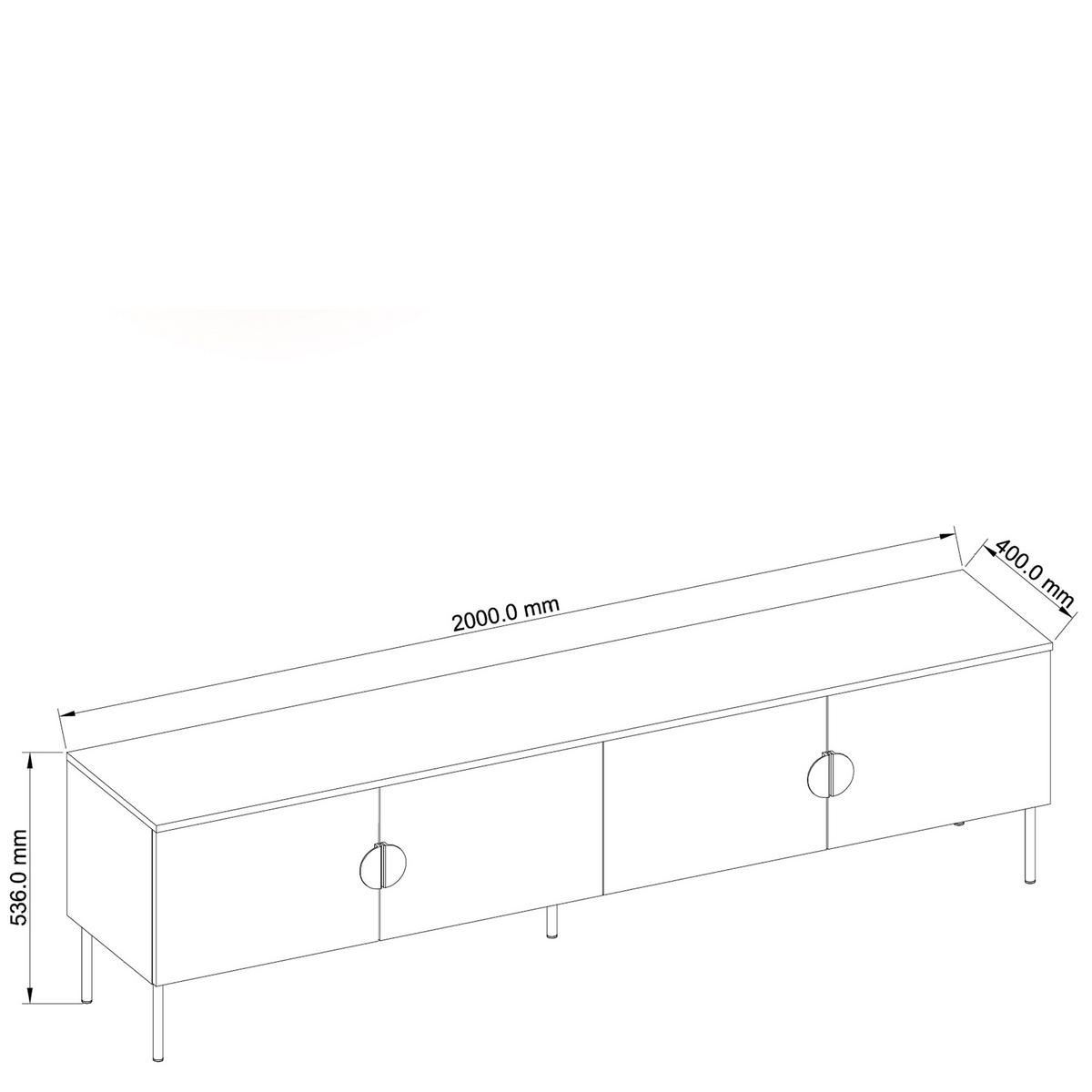 TV-LOWBOARD VIDIS Holzstruktur - Eichefarben, Holzwerkstoff (200/54/40cm) - KONSIMO®