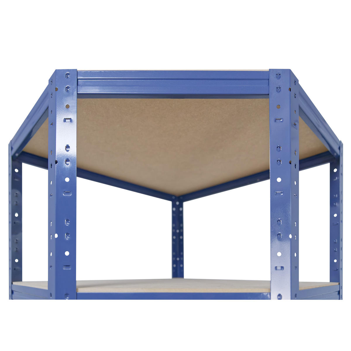 ECKREGAL HOME 200x90x60 cm in blau mit 6 Böden und 145 kg Traglast pro Boden - Blau, Metall (90/200/60cm) - shelfplaza