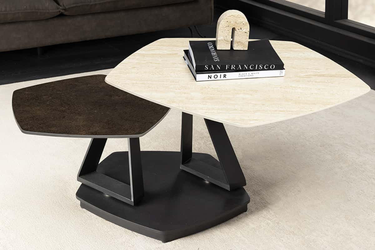 COUCHTISCH MOVEMENT Keramik Natur 9580 cm - Braun, Keramik (81/130/44cm) - riess-ambiente