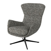 SESSEL mit Kreuzfuß - Schwarz/Grau, Textil/Metall (84/99/96cm) - home24