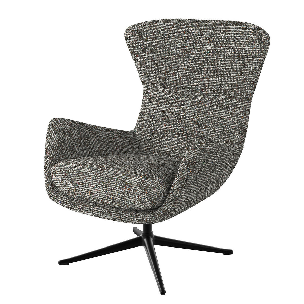 SESSEL mit Kreuzfuß - Schwarz/Grau, Textil/Metall (84/99/96cm) - home24