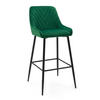 BARHOCKER VASTO gepolstert mit Steppung - grün - Samt Velours - Schwarz/Grün, Metall (50/102/55cm) - NEW HOME