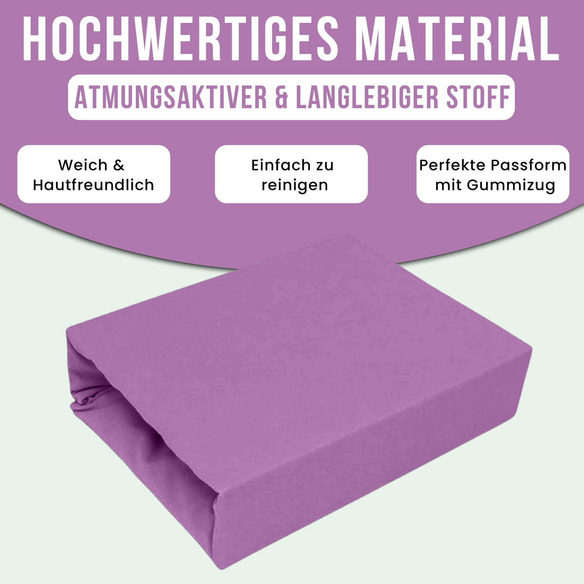 SPANNBETTLAKEN 160/200 cm, Jersey Elastisch 100 % Baumwolle Violett - Violett, Textil (160/200cm) - Best For Home