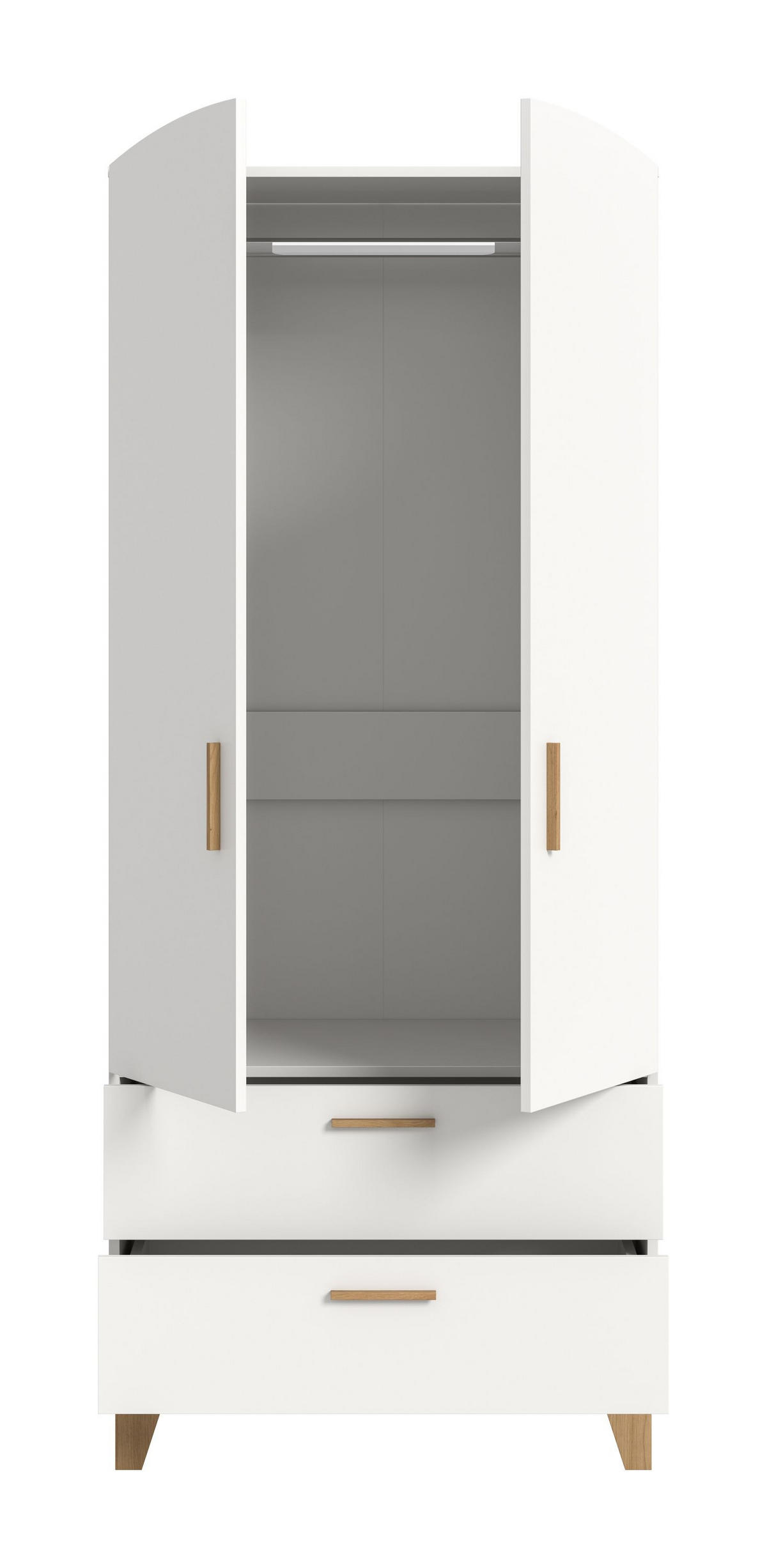 KLEIDERSCHRANK 2-türig STELLA (B/H/T: ca. 81/198/51 cm) in weiß/weiß - Weiß, Holzwerkstoff (81/198/51cm)