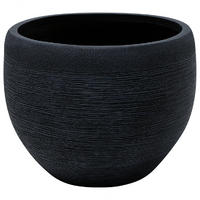 BLUMENTOPF schwarz rund 50/50/39 cm Zakros - Schwarz, Naturmaterialen (39cm) - Beliani