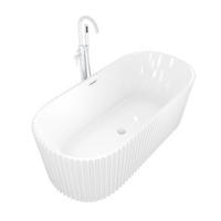 FREISTEHENDE Badewanne Wanne F08 170x80cm mit Armatur AF02 - Weiß, Glas/Kunststoff (80/58/170cm) - AcquaVapore by Sandra Jentho
