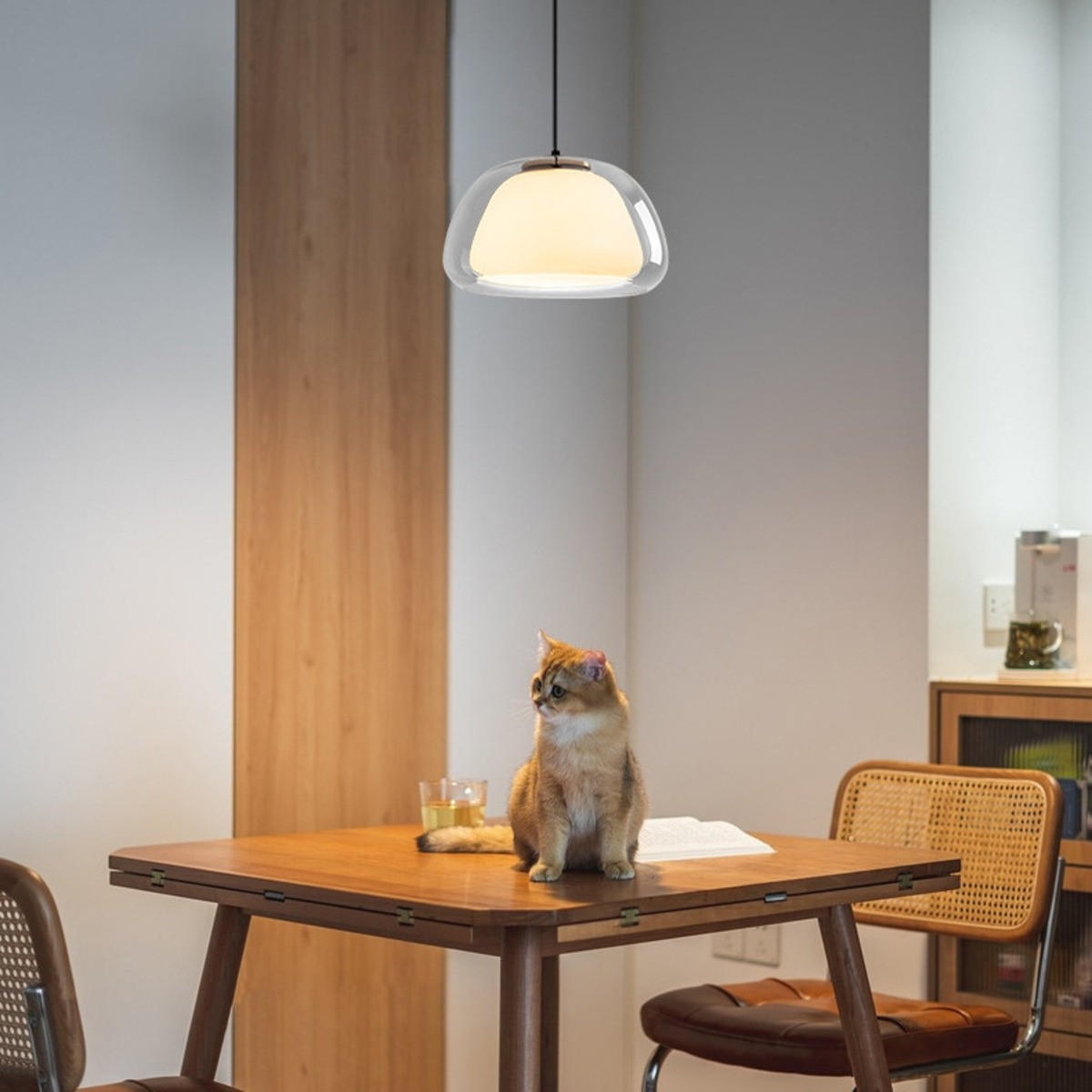 LED-HÄNGELEUCHTE Transparent 12W 25/25/14-150 cm - Transparent, Glas (25/25/14cm) - Authentics