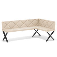 ECKBANK rechts VERO X Kunstleder gesteppt, 168/128 cm Beige - Beige, Kunststoff/Textil (128/168cm) - Idohome
