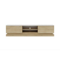 TV-BOARD - 190 cm x 40 cm - holz - naturfarben hell, weiß Devika - Naturfarben/Weiß, Holz (190/44/40cm) - Vente-Unique