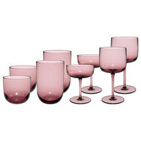 KOMPLETT-GLÄSER-SET Like Glass Grape 8er Set - Pink, Glas - like.Villeroy & Boch