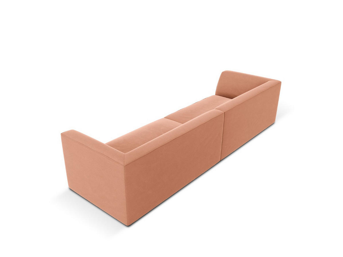 SOFA Ruby aus Samt rosa 4 Sitzplätze - Pink, Textil (93/69/302cm) - Micadoni
