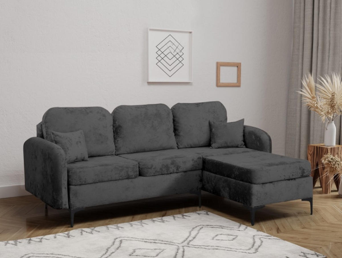 ECKSOFA Grafit VENI L Mit Schlaffunktion Rechts - Graphitfarben, Textil (172/228cm) - Sepro Meble