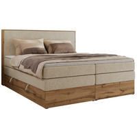BOXBETT WOOD CLASSIC KING 140/200 - Creme Strukture - H3 - Creme, Textil (140/200cm) - MKS