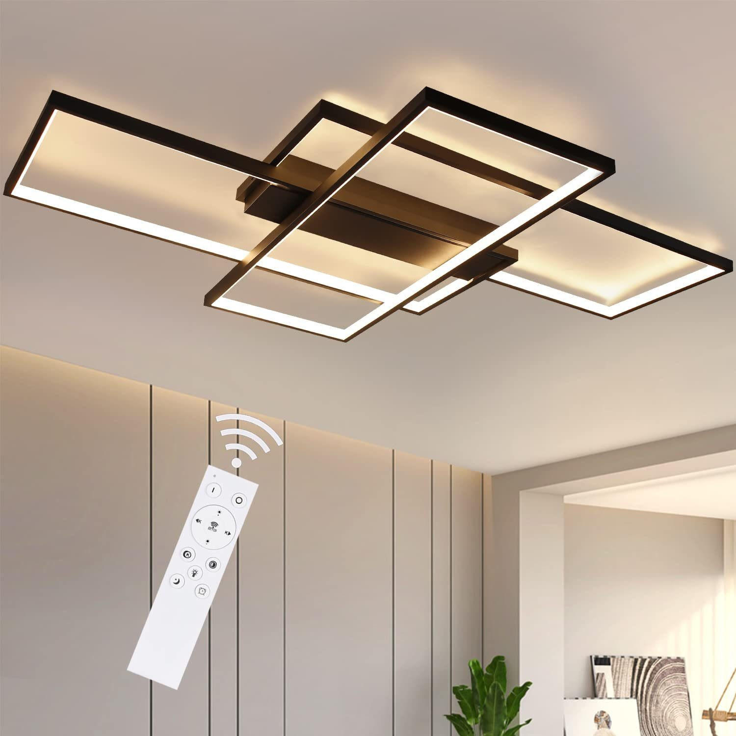 LED-DECKENLEUCHTE Eiswacht 70/8/100 cm - Schwarz, Metall (100/70/8cm) - ZMH