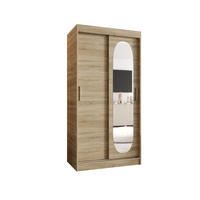 SCHWEBETÜRENSCHRANK 200/100/62 2-türig - Silberfarben/Sonoma Eiche, Holz (100/200/62cm) - MÖBEL KRYSPOL