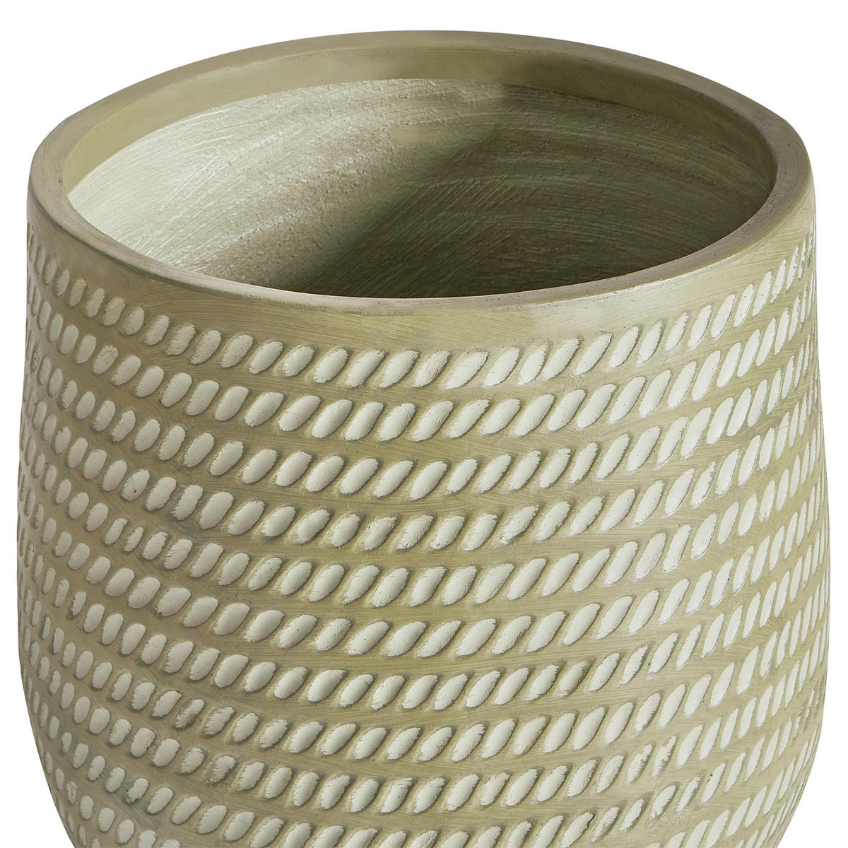 BLUMENTOPF olivgrün rund 27/27/32 cm Livadia - Grün, Naturmaterialien (32cm) - Beliani