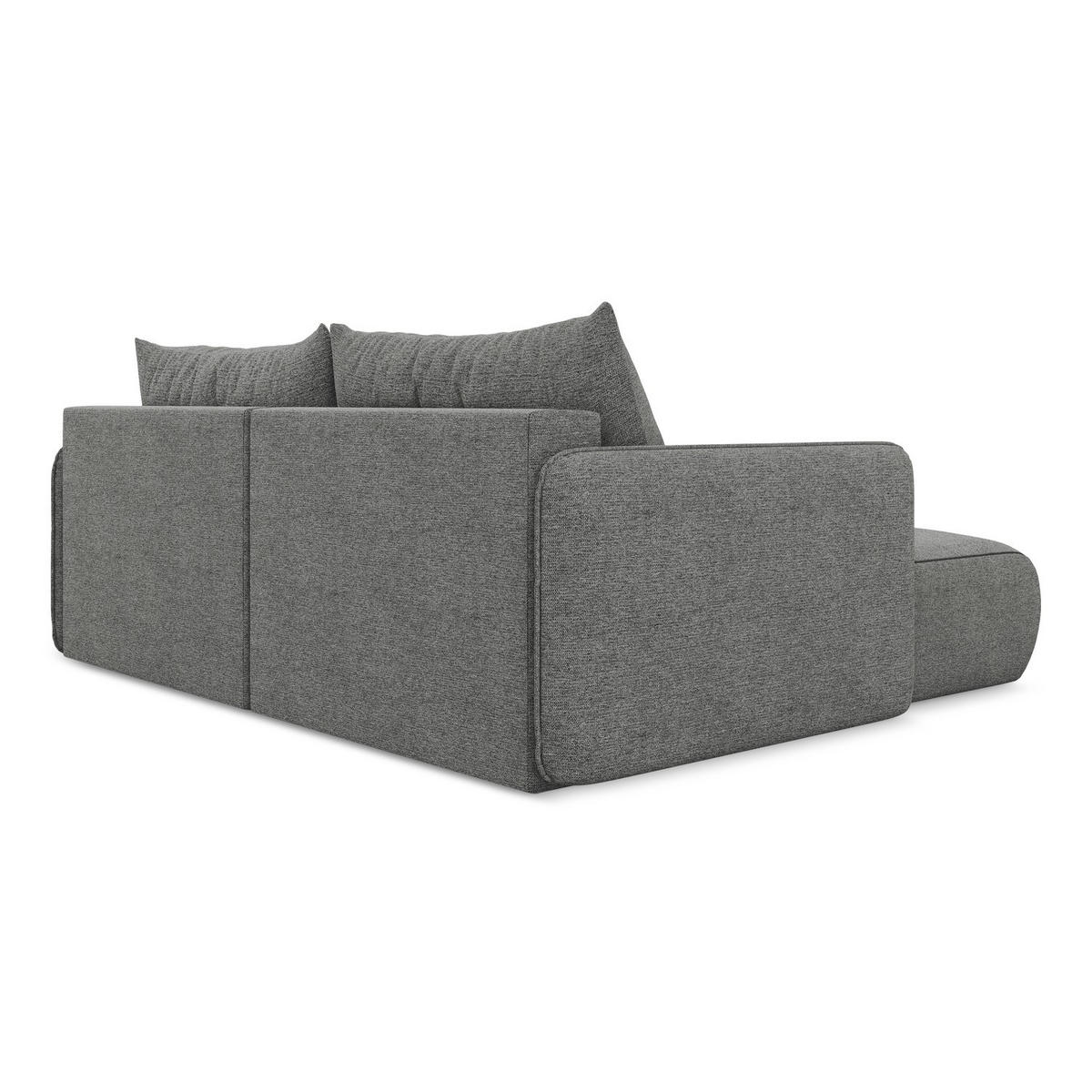 ECKSOFA mit Schlaffunktion Chenille Stoff Grau - Schieferfarben/Schwarz, Kunststoff/Textil (148/207cm) - LaMiaSofa