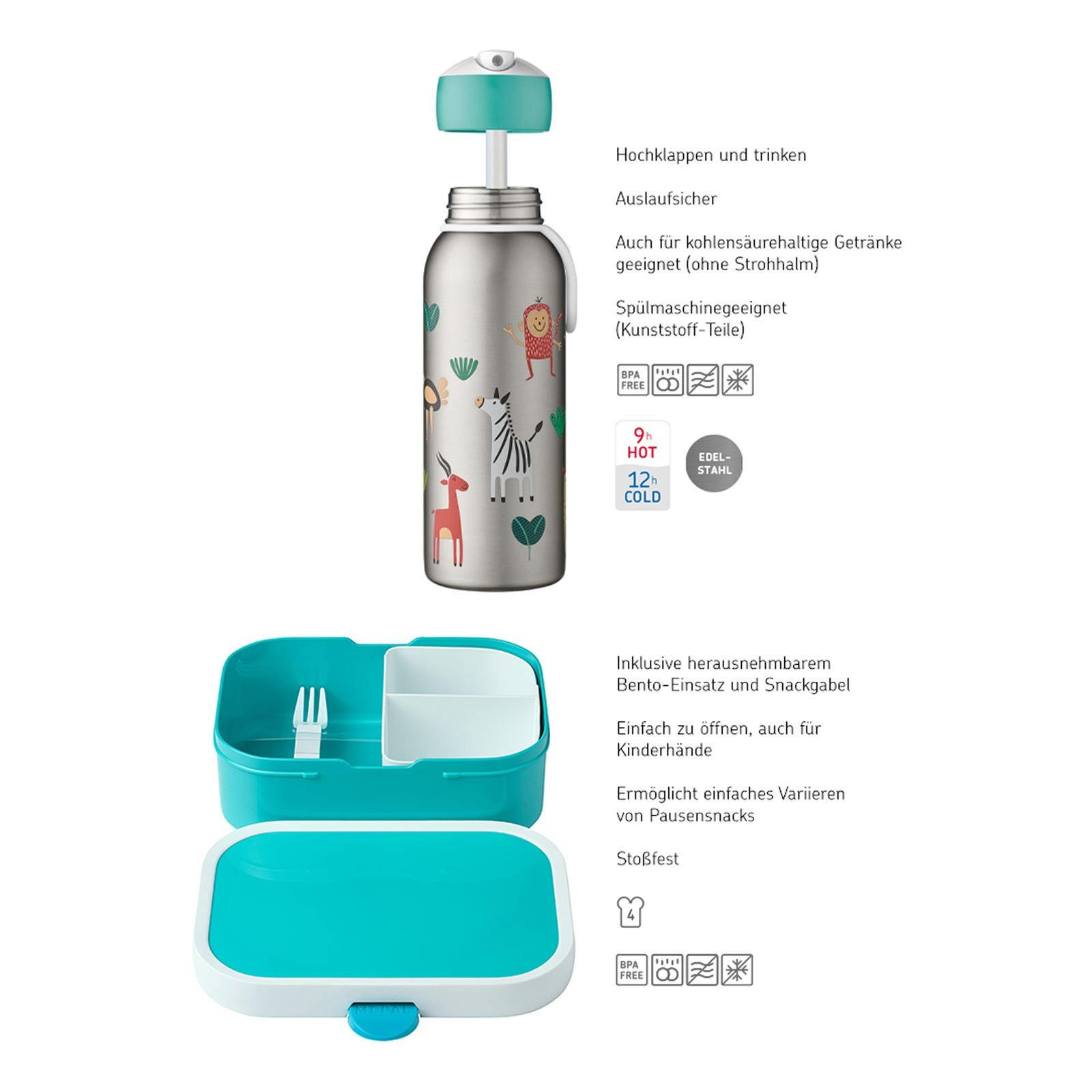 BROTDOSE + THERMOFLASCHE Campus Paw Patrol Girls 2er Set - Türkis/Lila, Kunststoff (1/1/1cm) - Mepal