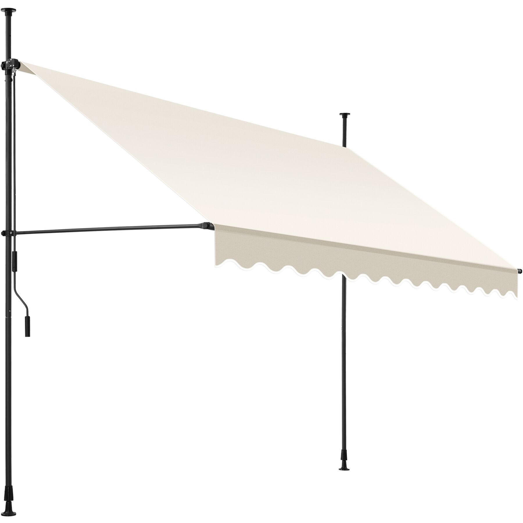 KLEMMMARKISE ,einfache Montage,beige - Beige, Kunststoff (300/304/180cm) - tectake