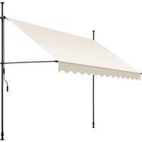 KLEMMMARKISE ,einfache Montage,beige - Beige, Kunststoff (300/304/180cm) - tectake