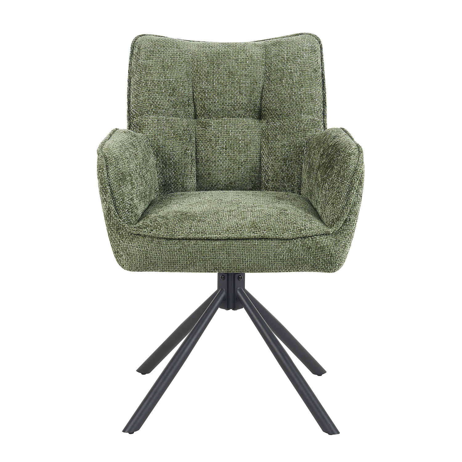 DREHSTUHL Mika-Daan 2er-Set - Schwarz/Grün, Textil/Metall (59/84/66cm) - DUBI Möbel