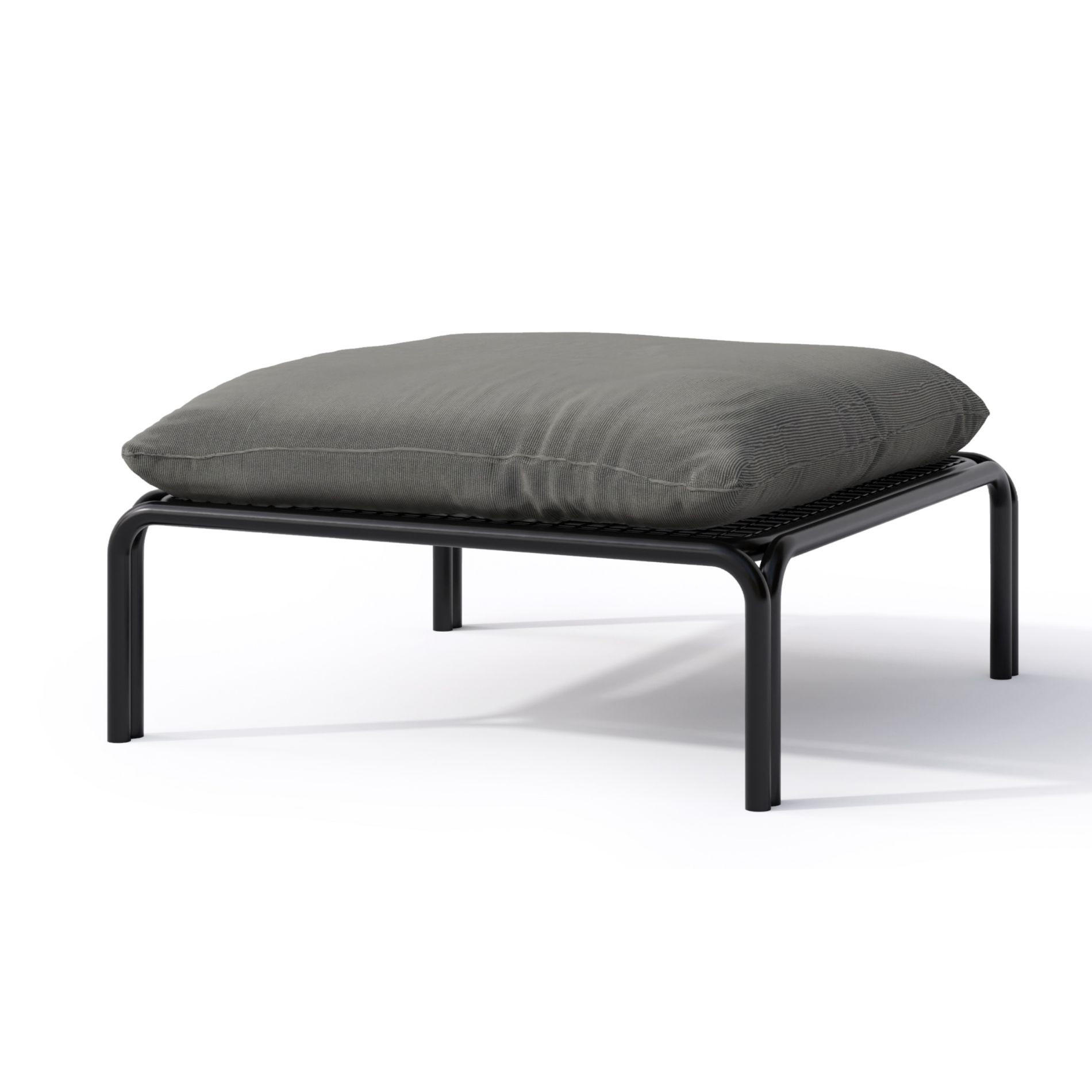 GARTENHOCKER Worcully Anthrazit/Schwarz mit wasserabweisendem Stoff, 75 x 72 cm - Anthrazit, Textil (75/42/72cm) - Selsey