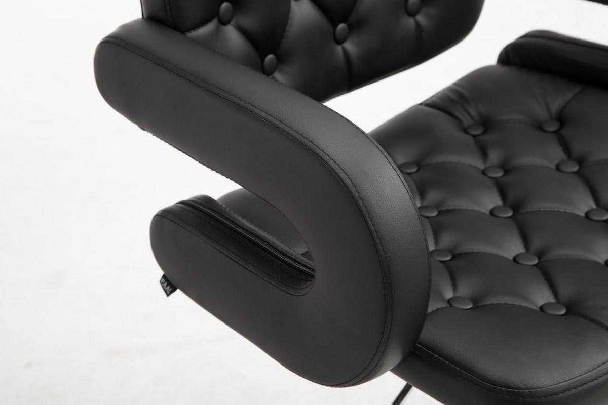 BARHOCKER 2er Set Lederlook schwarz - Chromfarben/Schwarz, Textil/Metall (62/103/55cm) - CLP