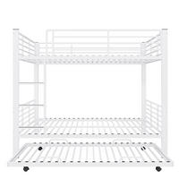 ETAGENBETT 205/145/170 cm aus Metall mit Rausfallschutz, Weiß - Weiß, Metall (140/200cm) - OKMYHOME