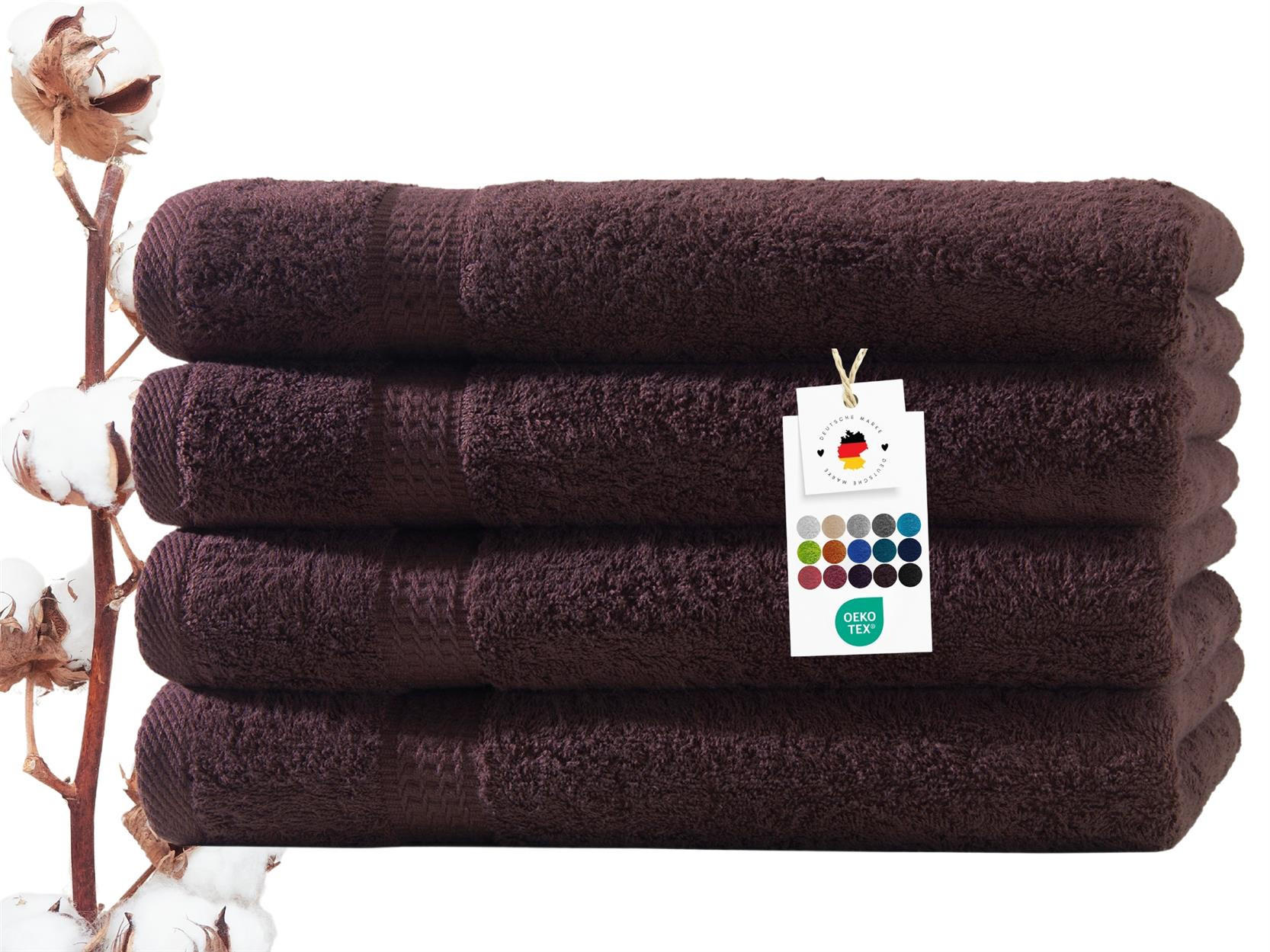 HANDTUCH 50x100 cm Frottier Handtücher im 4er Set aus 100% Baumwolle, Braun 500g/m2 - Braun, Textil (50/100cm) - Carpe Sonno