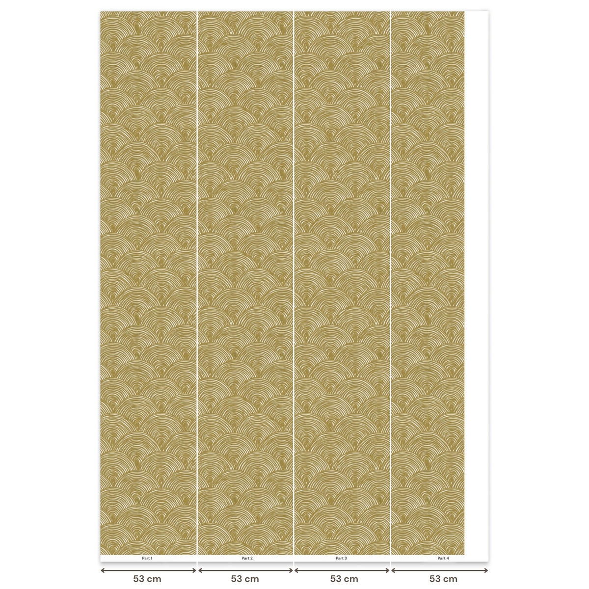 TAPETE - Fächer - Geometrisch - Grün - 200x300 cm - Goldfarben, Papier (200/300cm) - OnlyWow