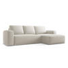 ECKSOFA mit Schlaffunktion Chenille Stoff Grau - Silberfarben/Schwarz, Kunststoff/Textil (258/160cm) - Makamii