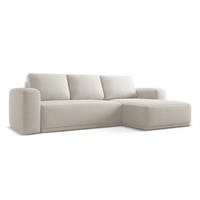 ECKSOFA mit Schlaffunktion Chenille Stoff Grau - Silberfarben/Schwarz, Kunststoff/Textil (258/160cm) - Makamii