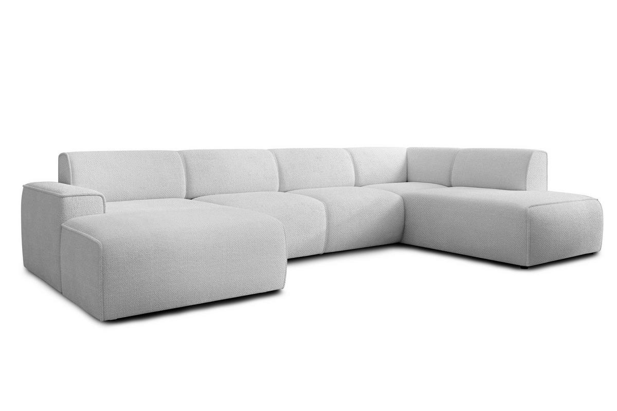WOHNLANDSCHAFT Didim Ivory 378/220/78 cm – großes Sofa stilvoll & bequem R - Greige/Champagner, Kunststoff/Textil (378/78/220cm) - AX Living