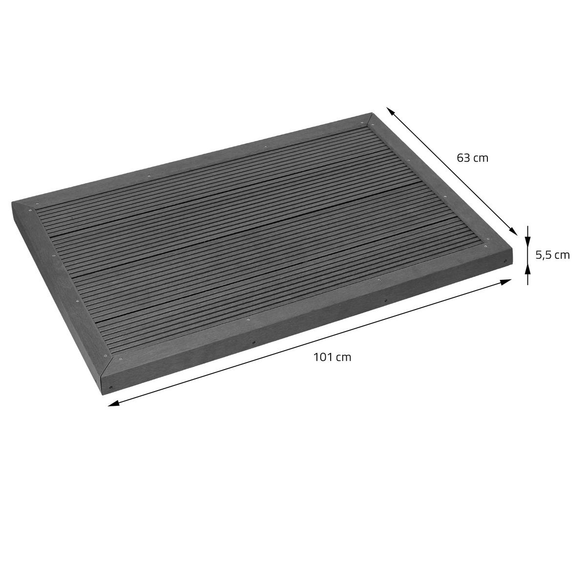 SOLARDUSCHE mit Bodenelemen - Dunkelgrau/Silberfarben, Kunststoff (15.5/217.5/19cm) - ML-DESIGN